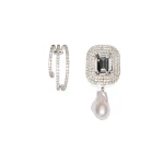 Magda Butrym Hoop and drop earrings set in silver