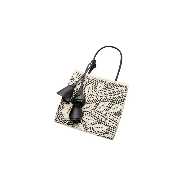 Julia crochet bag in black satin - Image 2