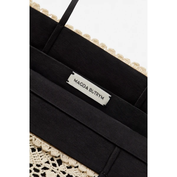 Julia crochet bag in black satin - Image 3