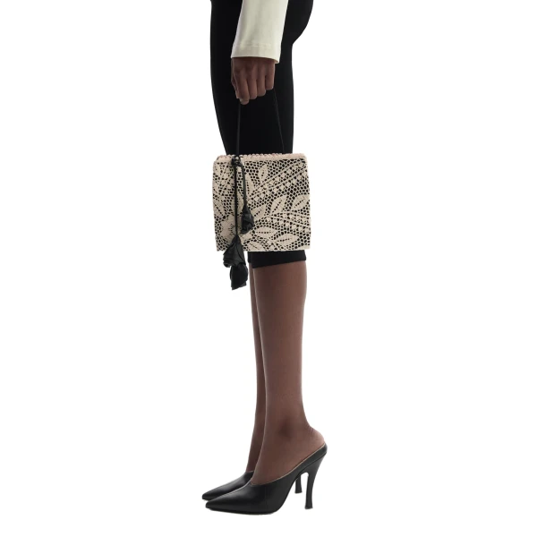 Julia crochet bag in black satin - Image 5