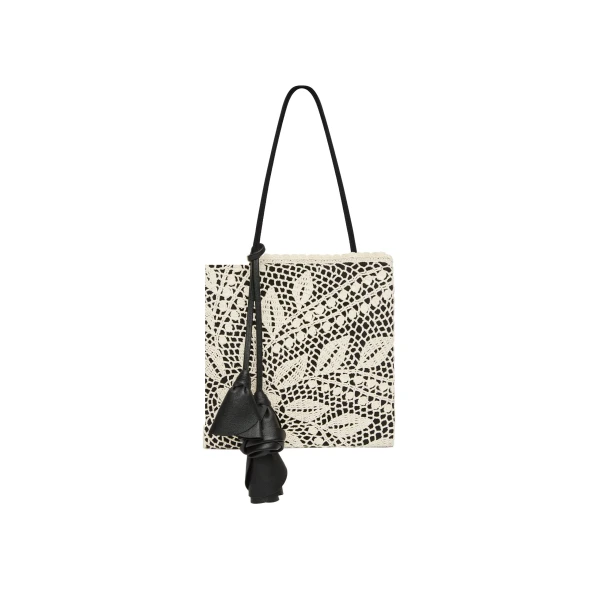 Julia crochet bag in black satin