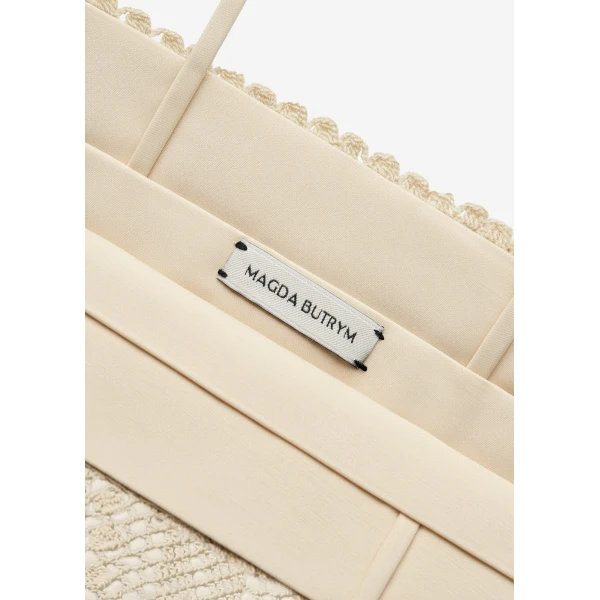 Julia crochet bag in cream satin - Image 4