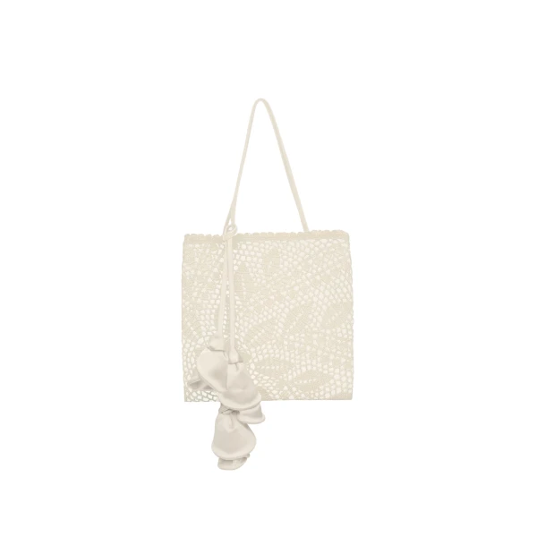 Magda Butrym Julia crochet bag in cream satin