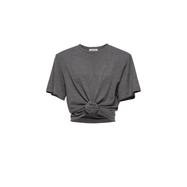 Magda Butrym Knotted wool t-shirt in grey