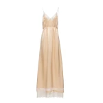 Magda Butrym Lace-trim silk slip maxi dress in peach