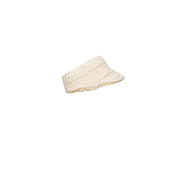 Lattice crochet visor in cream - Image 3