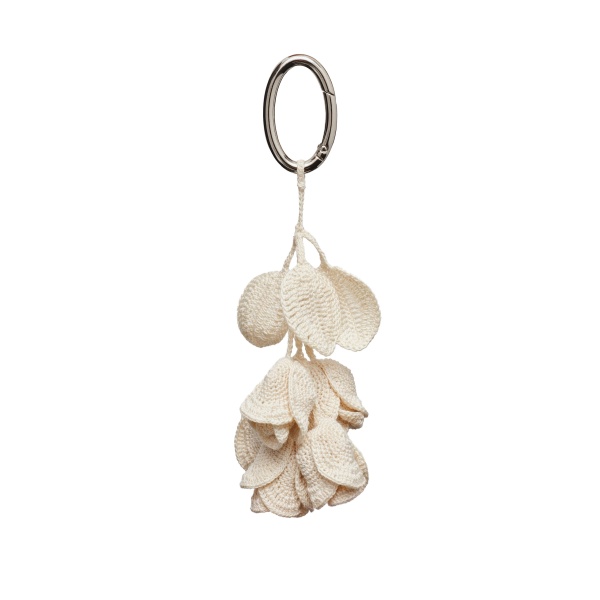 Magda Butrym Layered crochet rose charm in cream