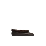 Magda Butrym Leather ballet flats with shearling trim in brown