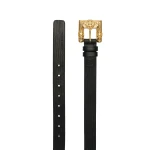 Magda Butrym Leather belt with ornamental gold buckle in black