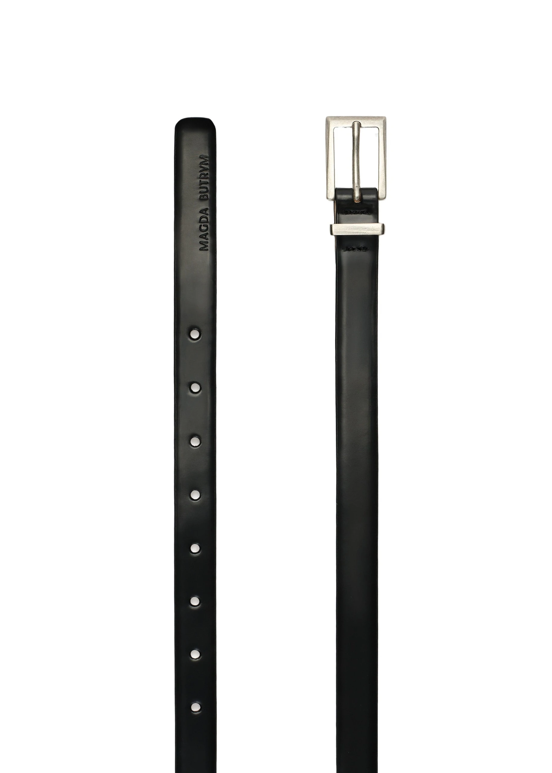 Magda Butrym Leather belt with rectangular buckle in black | Coveti Magda Butrym Leather belt with rectangular buckle in black