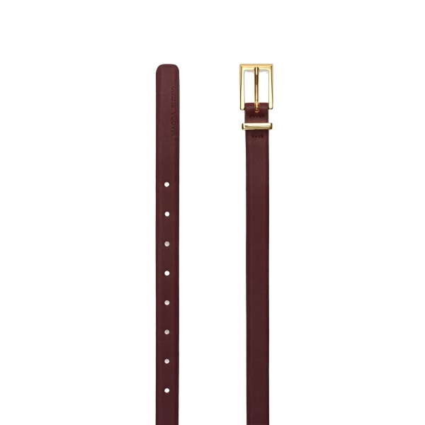 Magda Butrym Leather belt with rectangular buckle in bordeaux