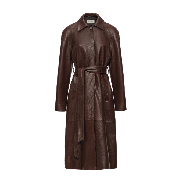 Magda Butrym Leather belted coat in brown