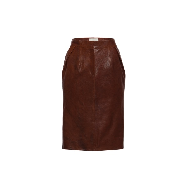 Magda Butrym Leather pencil skirt in brown