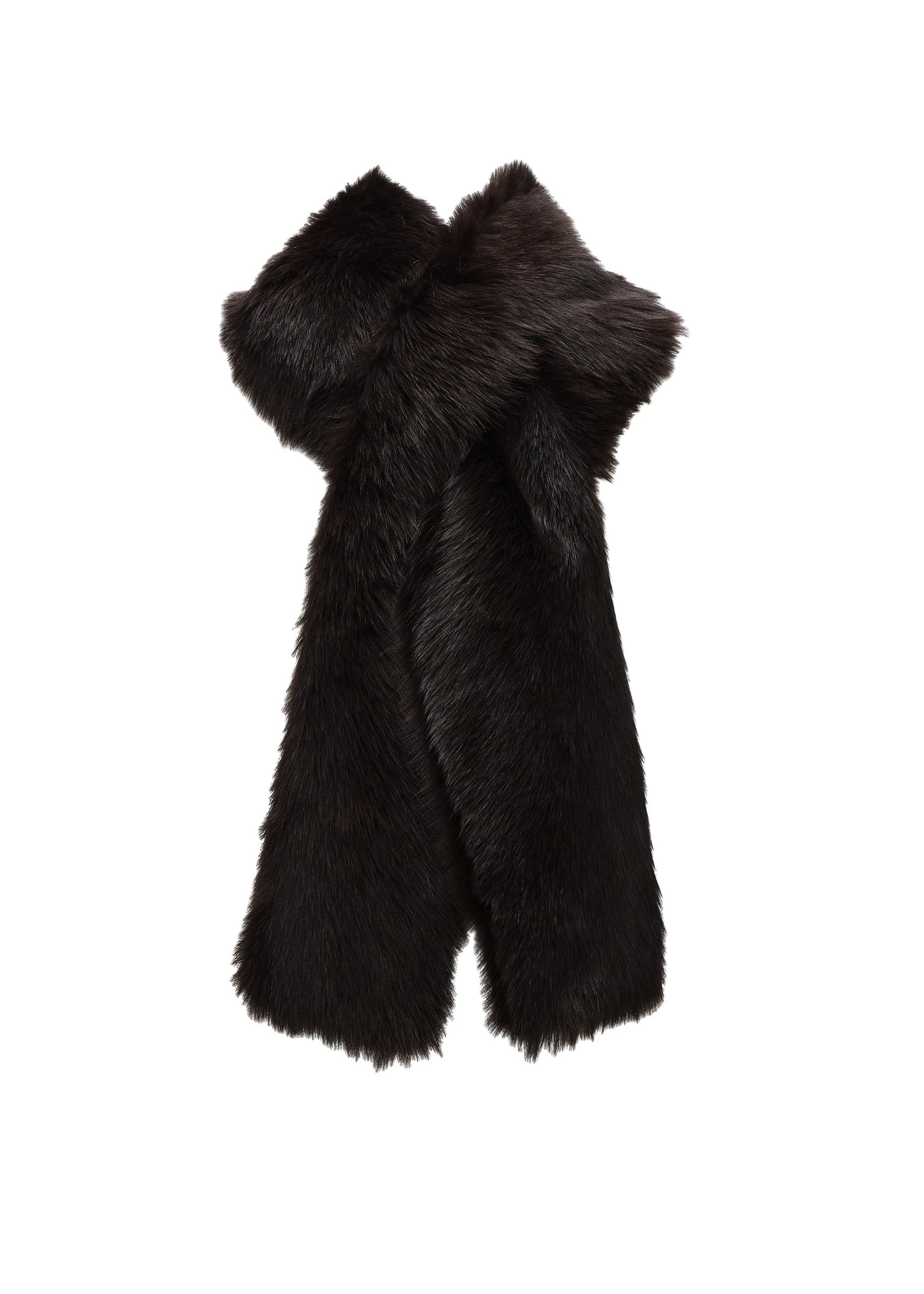 Magda Butrym Long fur scarf in dark brown | Coveti Magda Butrym Long fur scarf in dark brown