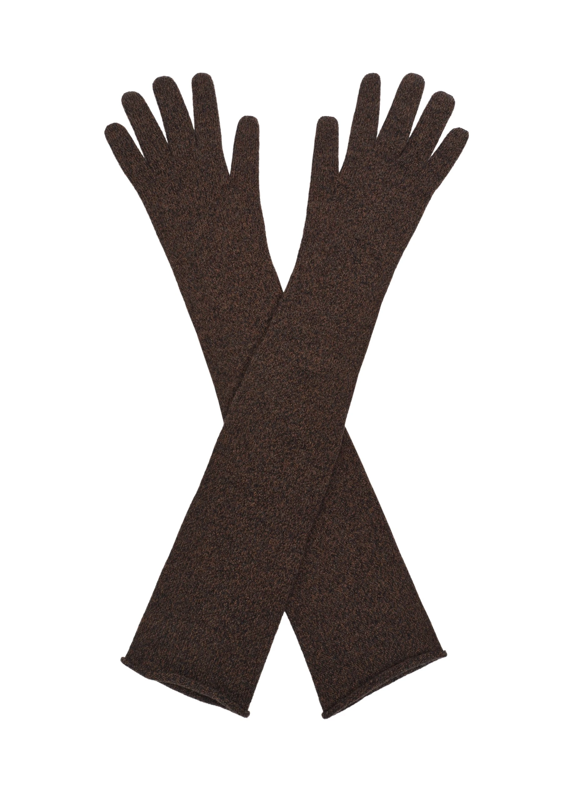 Magda Butrym Long wool gloves in dark brown | Coveti Magda Butrym Long wool gloves in dark brown