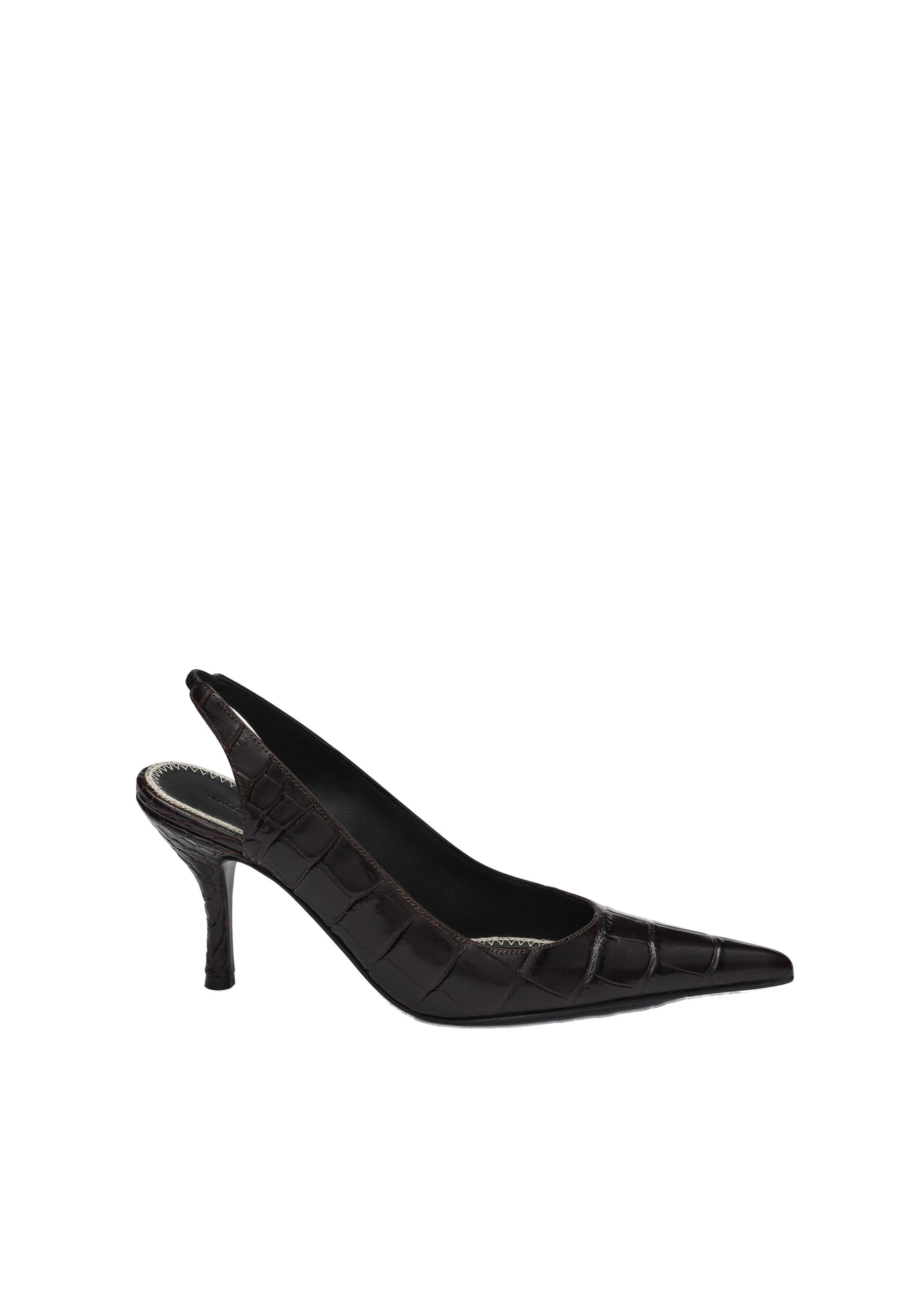 Magda Butrym Low slingback pumps in croco-embossed leather | Coveti Magda Butrym Low slingback pumps in croco-embossed leather