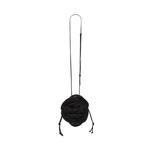 Magda bag pearl strap in black crochet - Image 3