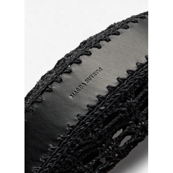 Maya crochet bag in black leather - Image 3