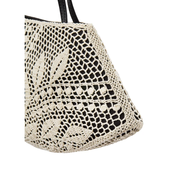 Maya crochet bag in black leather - Image 3