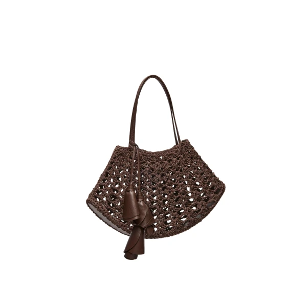 Maya crochet bag in brown leather - Image 2