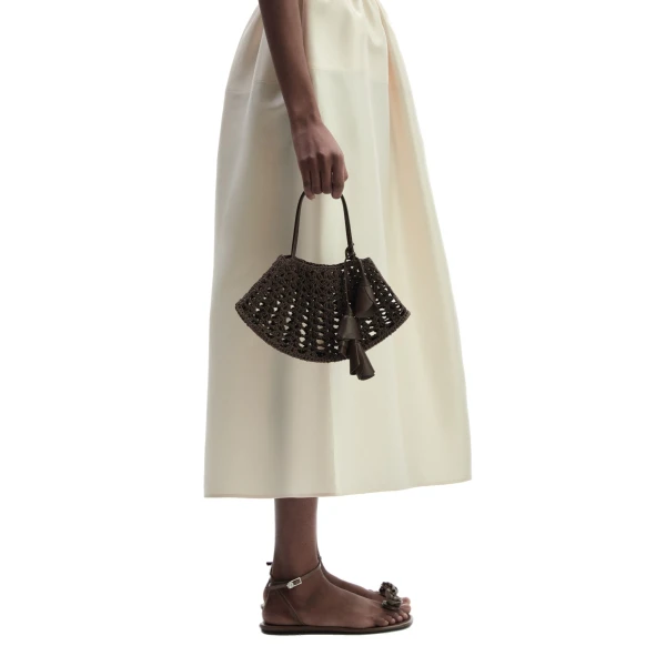 Maya crochet bag in brown leather - Image 4