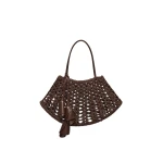 Magda Butrym Maya crochet bag in brown leather