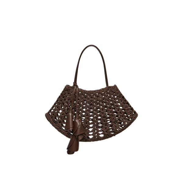Maya crochet bag in brown leather