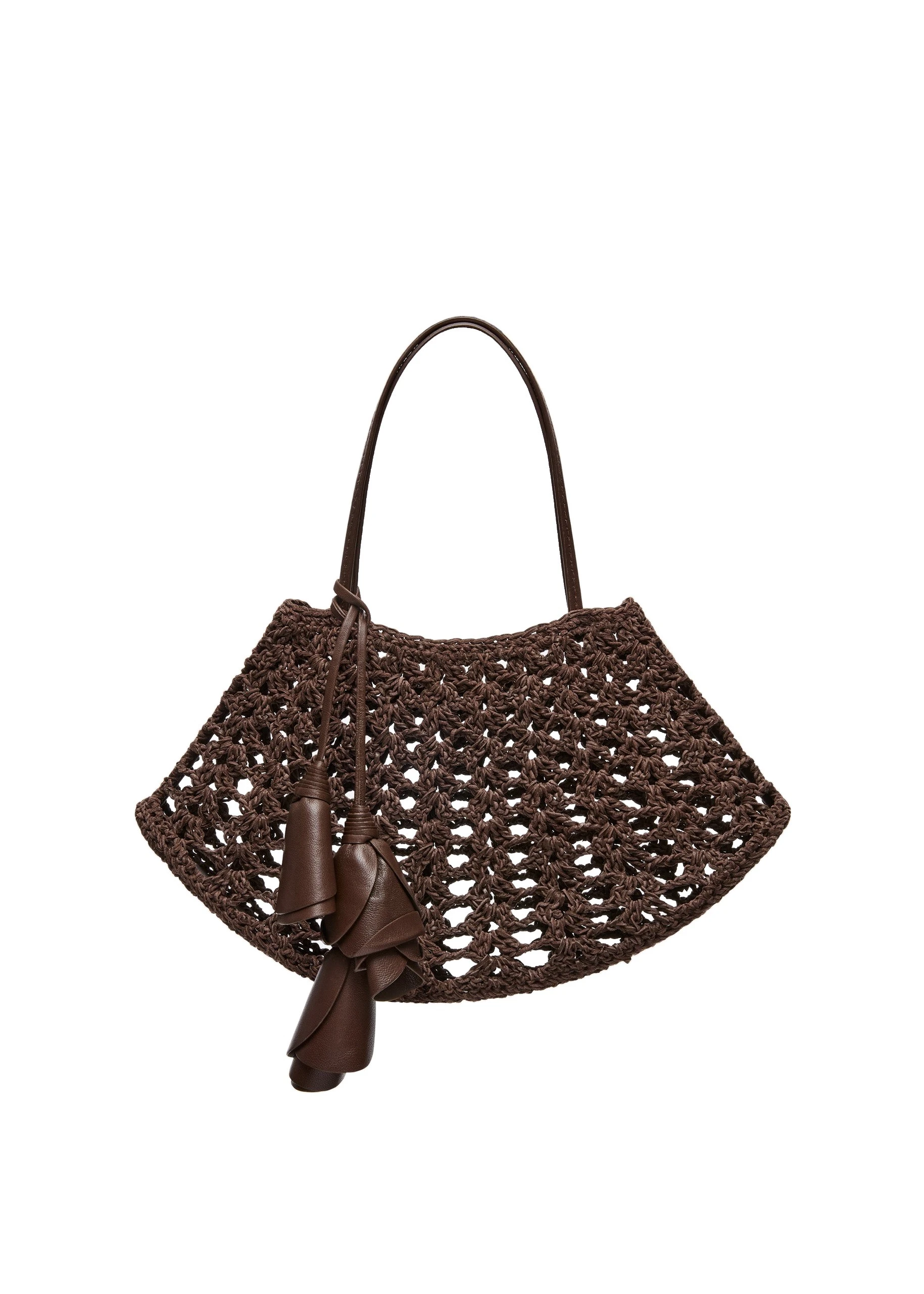 Magda Butrym Maya crochet bag in brown leather | Coveti Magda Butrym Maya crochet bag in brown leather