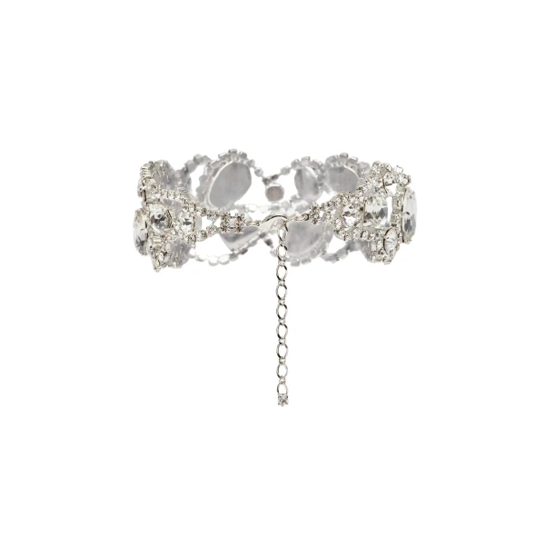 Mixed-cut crystals choker necklace in silver - Image 2