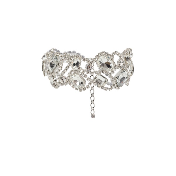 Magda Butrym Mixed-cut crystals choker necklace in silver