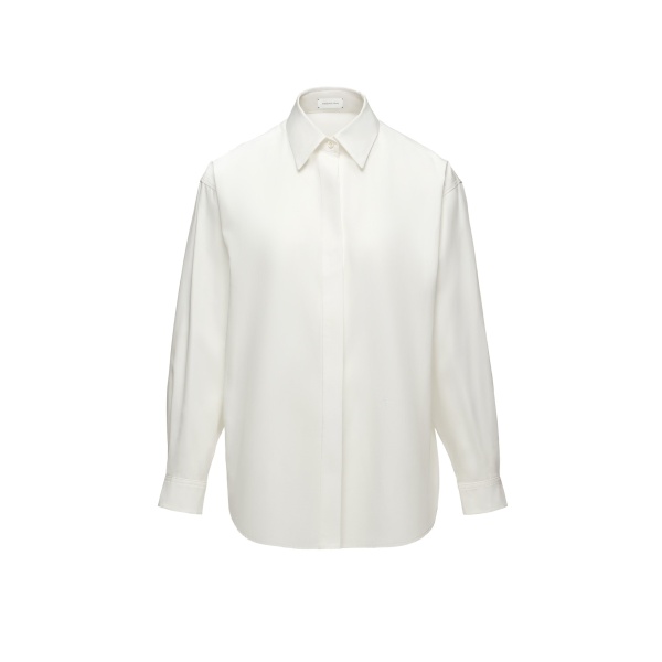 Magda Butrym Monogram silk-cotton shirt in white