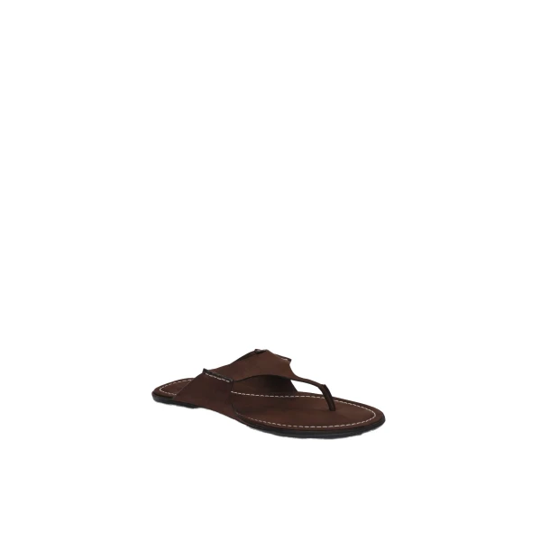 Nubuk thong flat sandals in brown - Image 2
