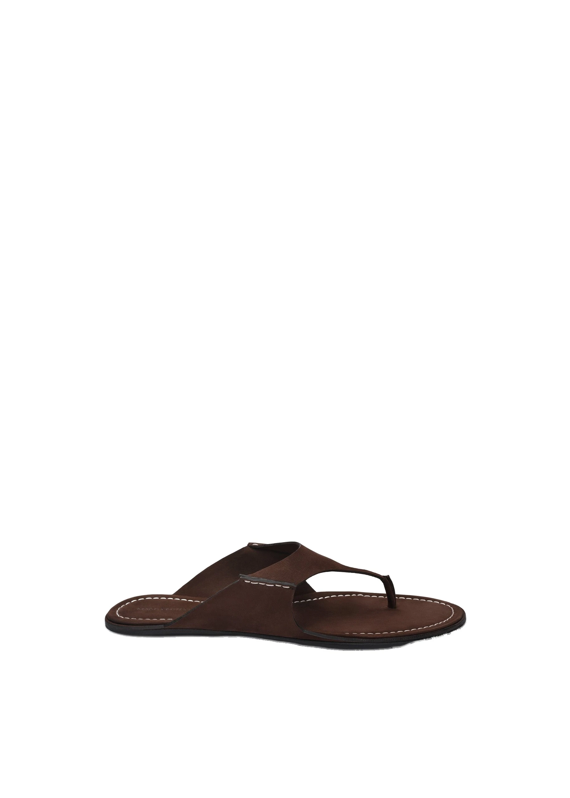 Magda Butrym Nubuk thong flat sandals in brown | Coveti Magda Butrym Nubuk thong flat sandals in brown