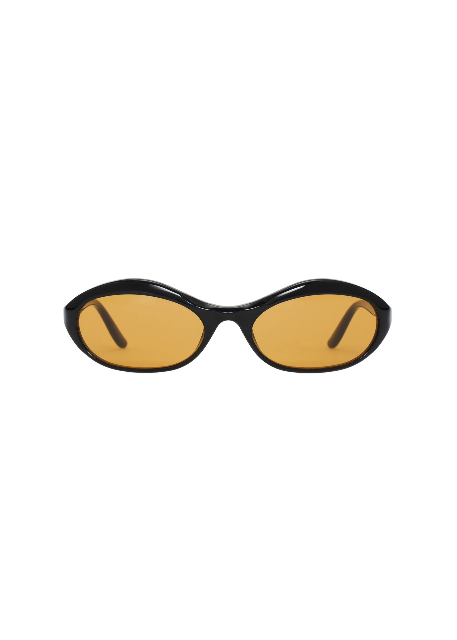 Magda Butrym Oval sunglasses in black with yellow lenses | Coveti Magda Butrym Oval sunglasses in black with yellow lenses
