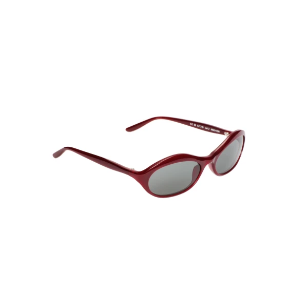Oval sunglasses in burgundy - Image 2