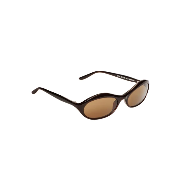 Oval sunglasses in milky brown - Image 2