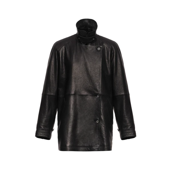 Magda Butrym Oversized grained leather jacket in black