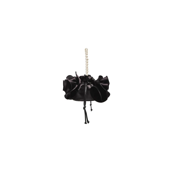 Pearl Magda bag in black satin - Image 2