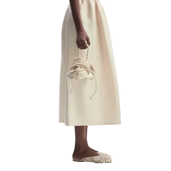 Pearl Magda bag in cream crochet - Image 4