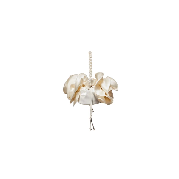 Pearl Magda bag in cream satin - Image 2