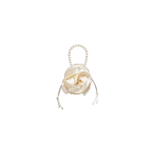 Pearl Magda bag in cream satin