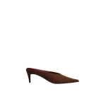 Magda Butrym Pointed-toe kitten heel mules in brown suede