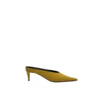 Magda Butrym Pointed-toe kitten heel mules in green satin