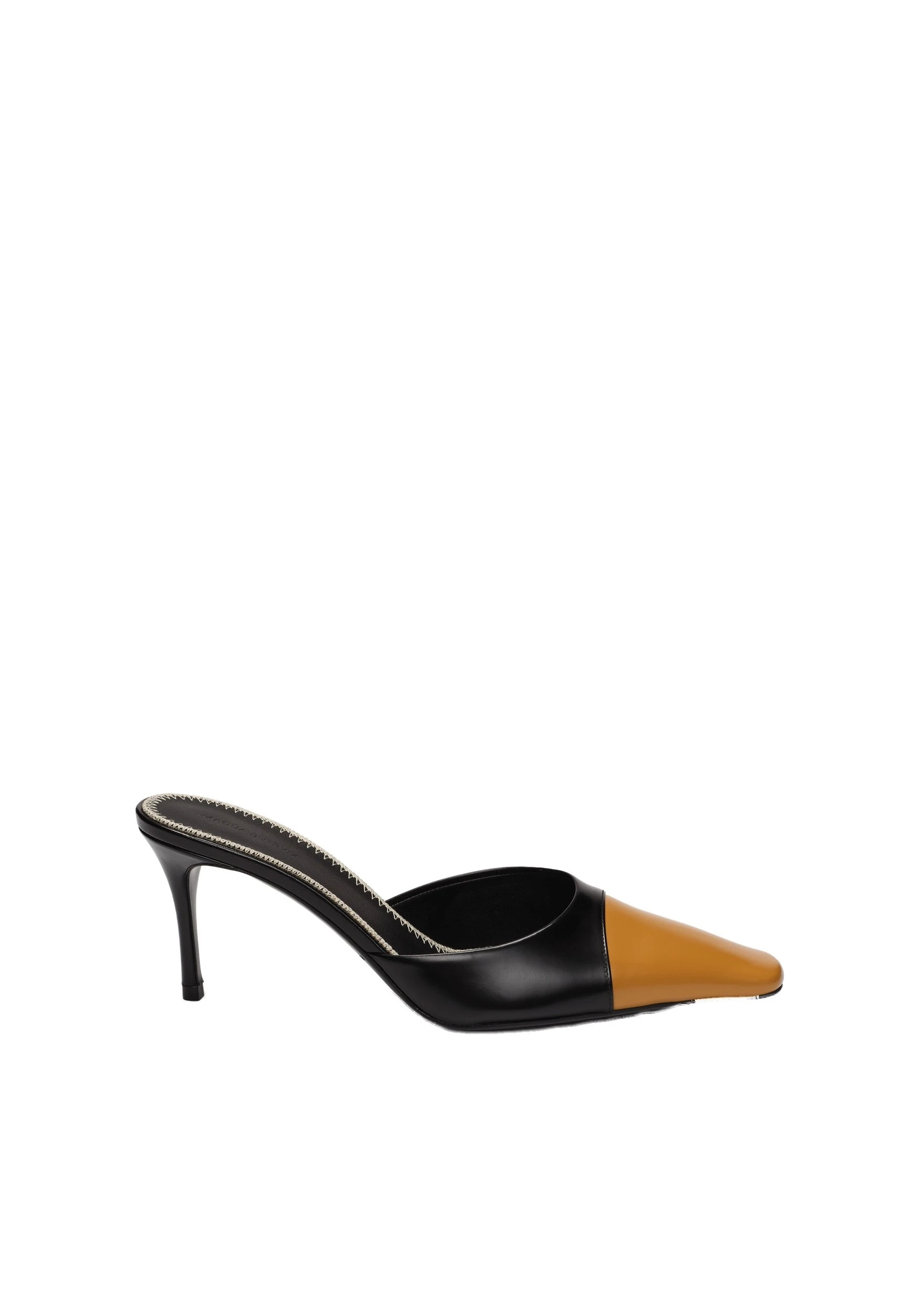 Magda Butrym Pointed-toe mules in black and gold leather | Coveti Magda Butrym Pointed-toe mules in black and gold leather