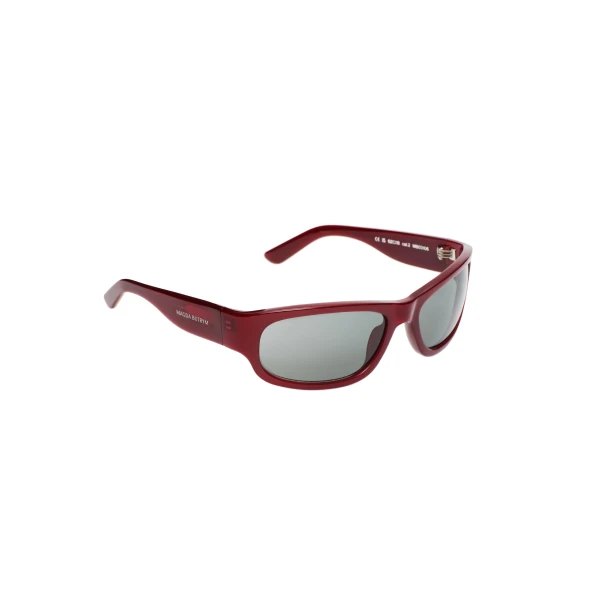 Rectangular sunglasses in burgundy - Image 2