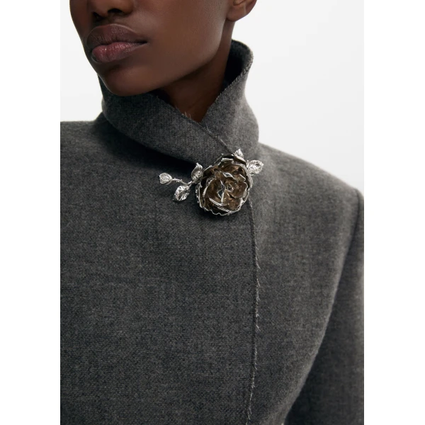 Rose brooch in silver - Image 2
