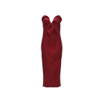 Magda Butrym Rose draped corset midi dress in red