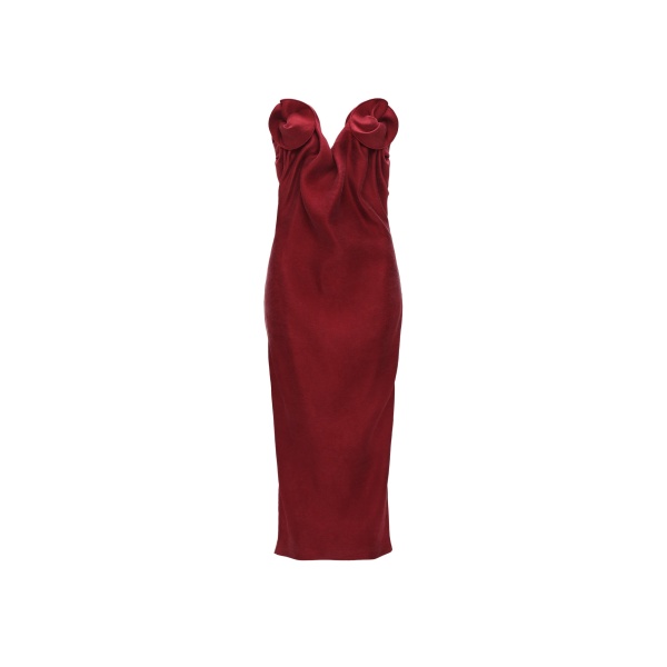 Magda Butrym Rose draped corset midi dress in red