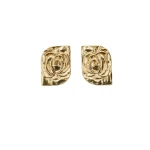 Magda Butrym Rose-embossed stud earrings in gold