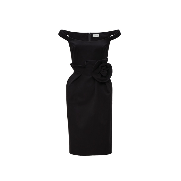 Magda Butrym Rose off-shoulder midi dress in black